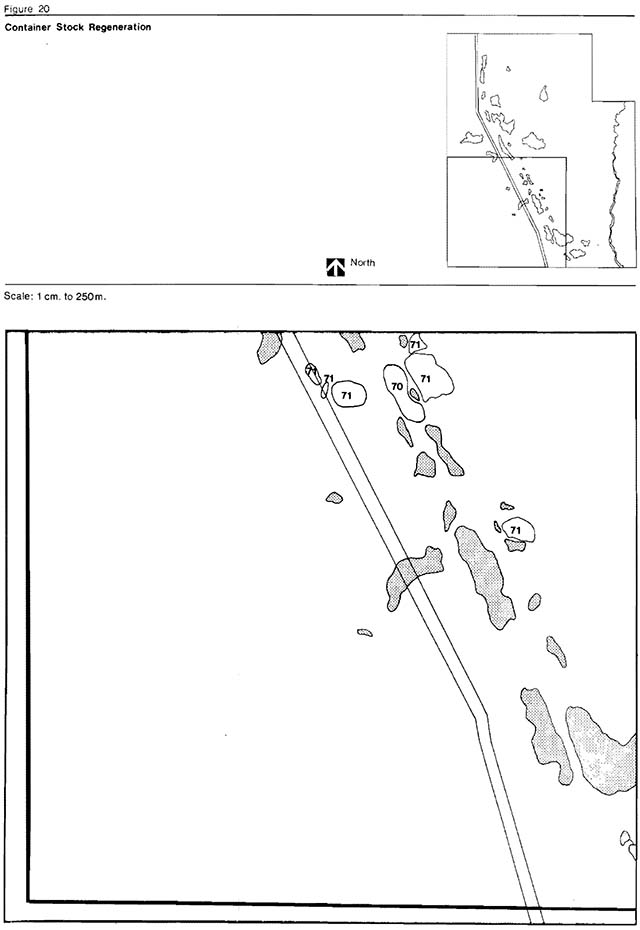 Greyscale map indicates areas of high and neutral regional value and lakes with shades of grey.