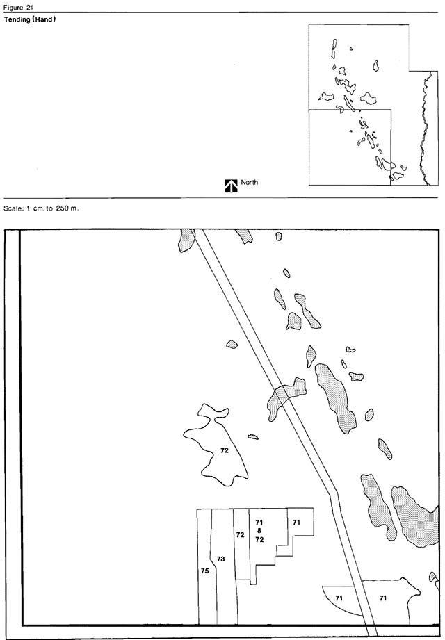Greyscale map indicates areas of high and neutral regional value and lakes with shades of grey.