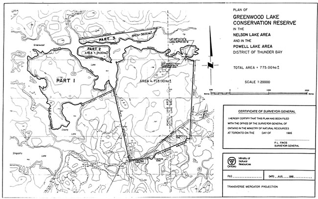 This map provides detailed information about Greenwood Lake Conservation Reserve Boundary.