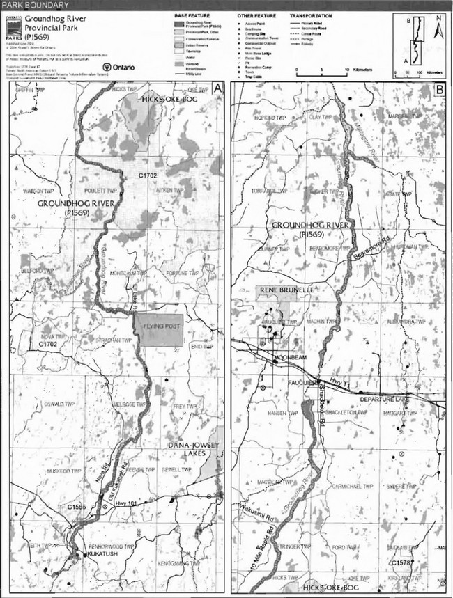 Park Boundary map of Groundhog River Provincial Park