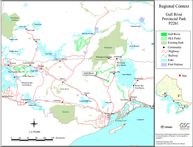 This is a regional context map of Gull River Provincial Park P2261