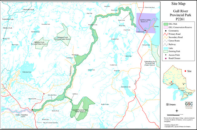This is the site map of Gull River Provincial Park P2261