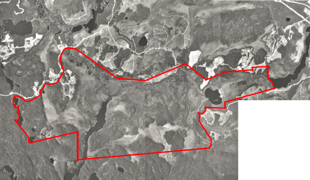 Aerial Photograph showing the approximate boundaries of Gulliver River Conservation Reserve