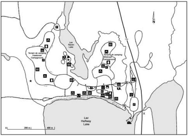 Map of proposed campground development at Halfway Lake Provincial Park
