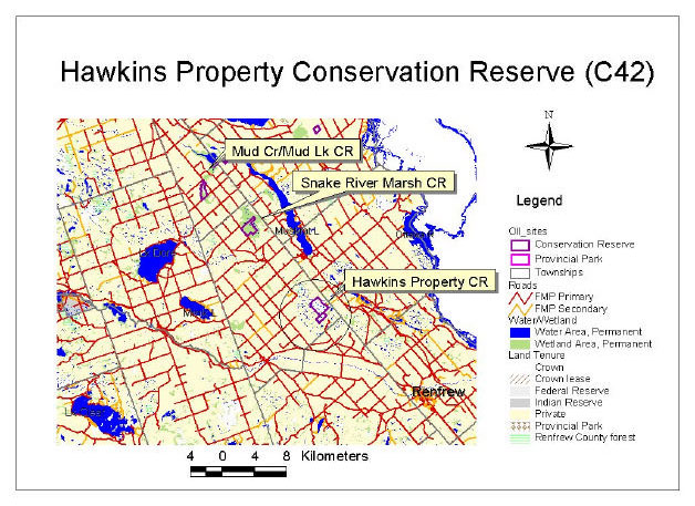 This photo shows a detailed map about Hawkins Property Conservation Reserve location map.