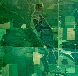 aerial view of the ducks unlimited hilliardton marsh provincial wildlife area, within the townships of hilliard and ingram.