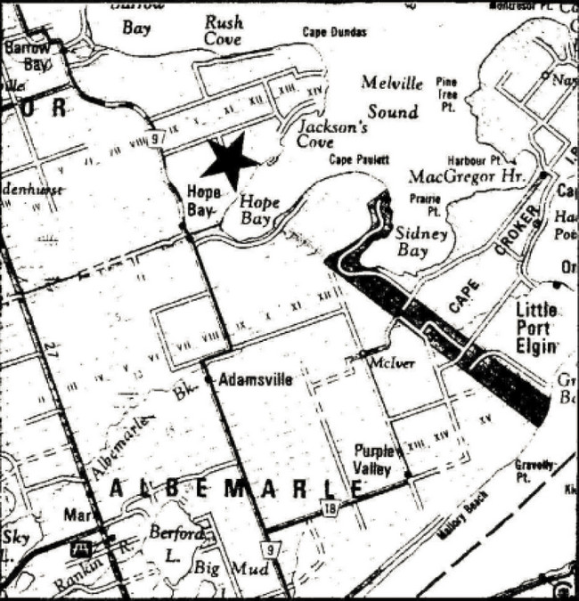 Regional setting map of Hope Bay Forest Provincial Nature Reserve