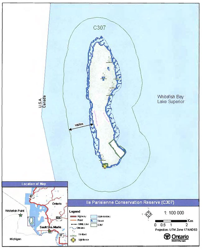 This is a detailed map informing about Recreational and other values in Ile Parisienne Conservation Reserve.