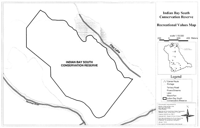 This map illustrates Recreational Values Map of Indian Bay South conservation Reserve.