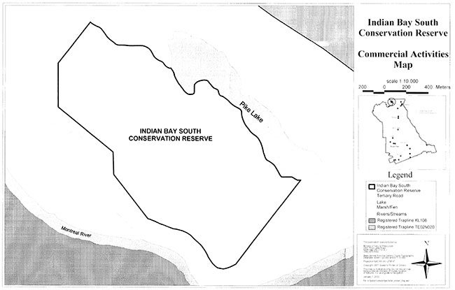 This map shows Commercial Activities Map of Indian Bay South conservation Reserve.