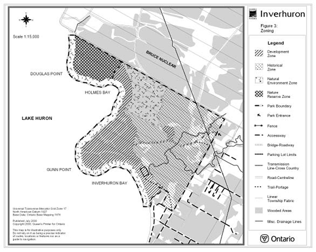 This is a zoning map (figure 3) of Inverhuron Provincial Park