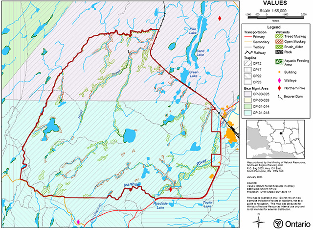 This is map 8.2: Ivanhoe River Clay Plain Conservation Reserve values map