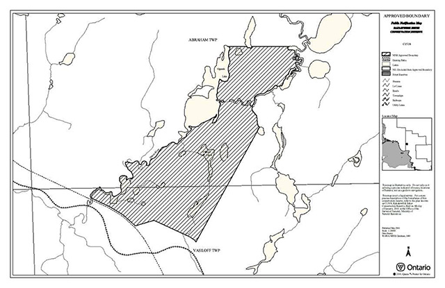 This is figure 2 location map of Location of Kakakiwibik Esker Conservation Reserve