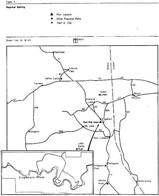 This is figure 2 regional setting map for the Kap-Kig-Iwan Provincial Park.