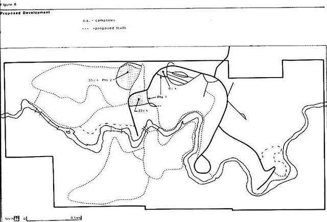 This is figure 6 map for the Kap-Kig-Iwan Provincial Park. The map indicates the proposed development for the park.