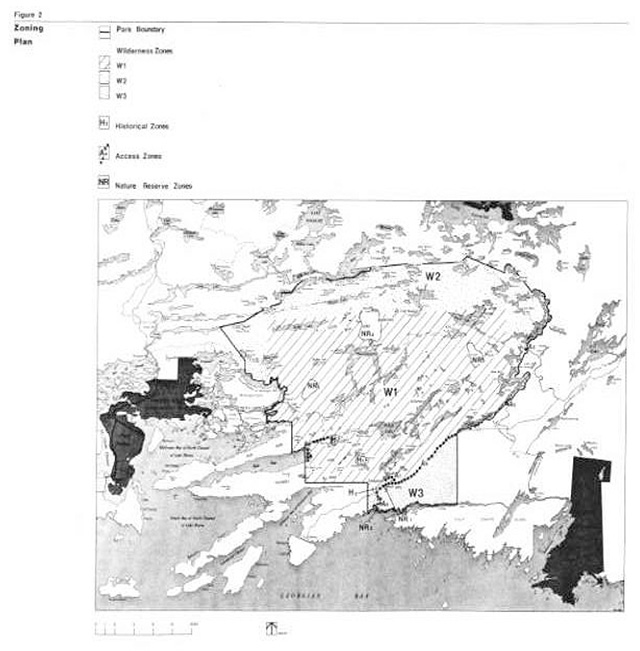 This is a zoning plan map of Killarney Provincial Park
