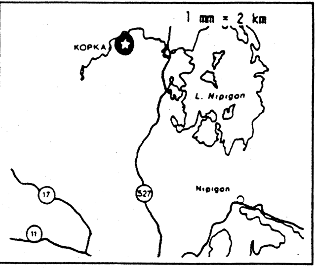 A map of Kopka River Provincial Park