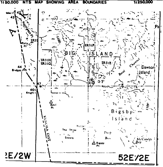 Map showing Big Island and area boundaries. 