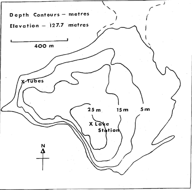 Image of Depth Contours for Lake on the Mountain Provincial Park