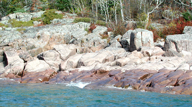 Figure 9: Wave-washed rocky shoreline. 