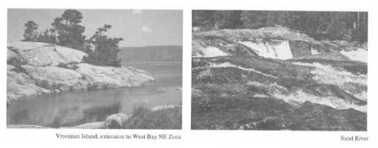 Photo on the left of Vrooman Island, extension to West bay Northeast Zone and the photo on right is Sand River.