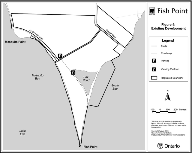 Map showing existing development surrounding Fish Point