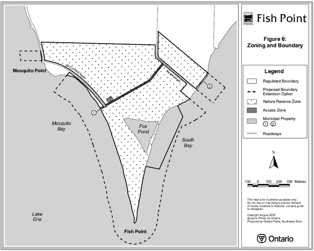 Map showing the zoning and boundaries of Fish Point