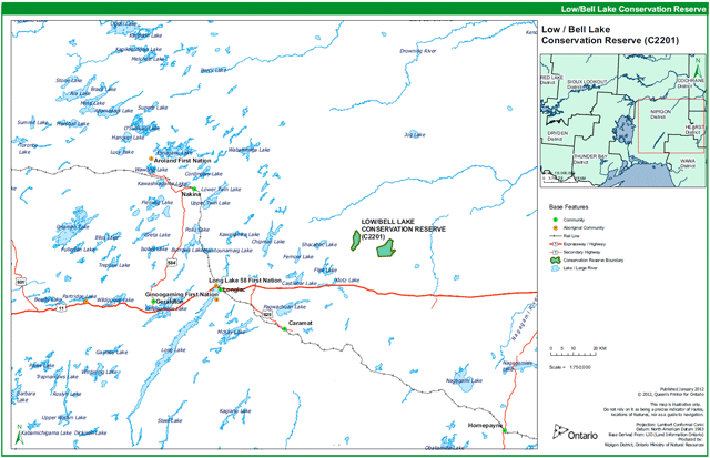 This is a site location map for Low Bell Conservation Reserve