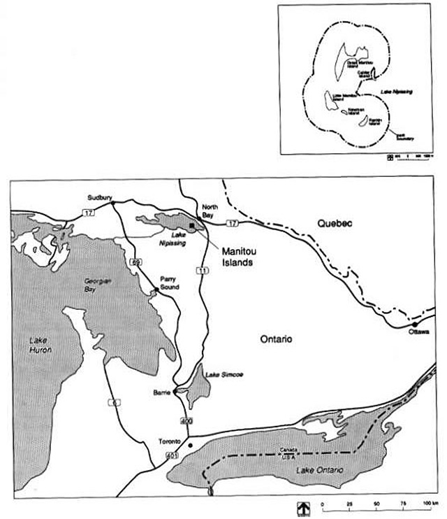 This is figure 1 regional settings map for Manitou Islands Provincial Nature Reserve