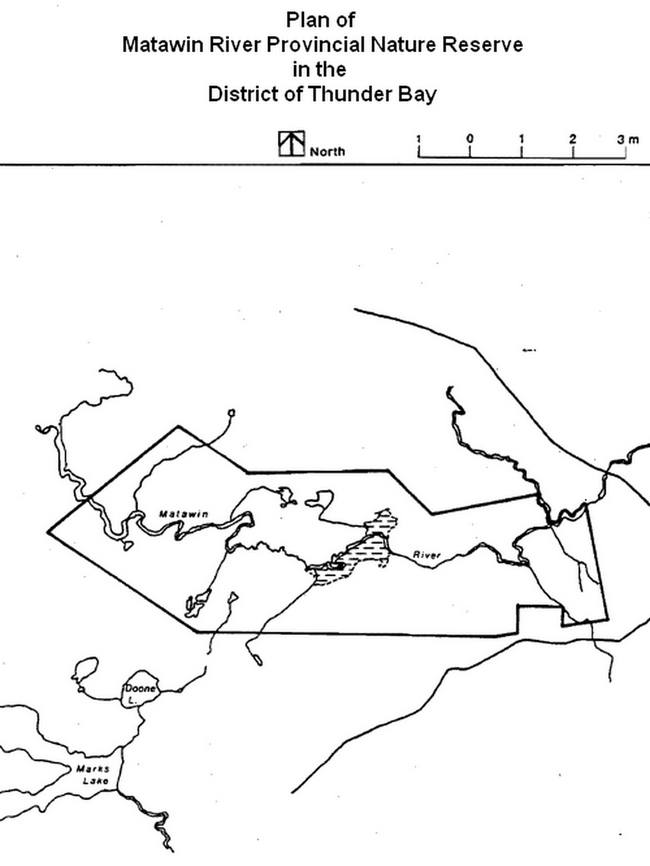Plan map of Matawin River Provincial Nature Reserve in the District of Thunder Bay