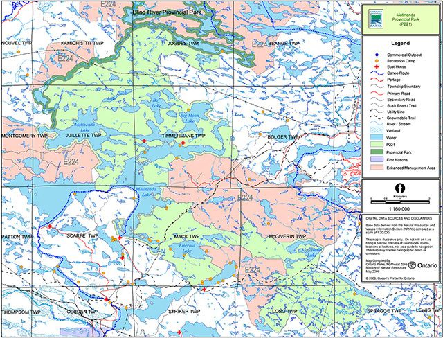 This is figure 2 park boundary map for Matinenda Provincial Park