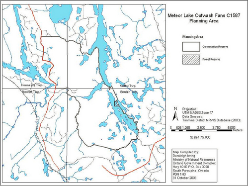 Map showing the Matero Lake Outwash Fans Planning Area
