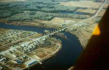 This photo shows an aerial view of Mattice – Highway 11 & CNR Line.