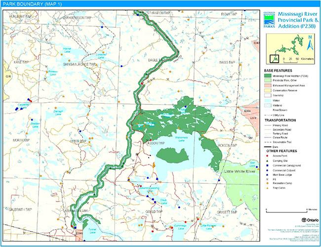 This is a park boundary map figure 2a of Mississagi River Provincial Park.