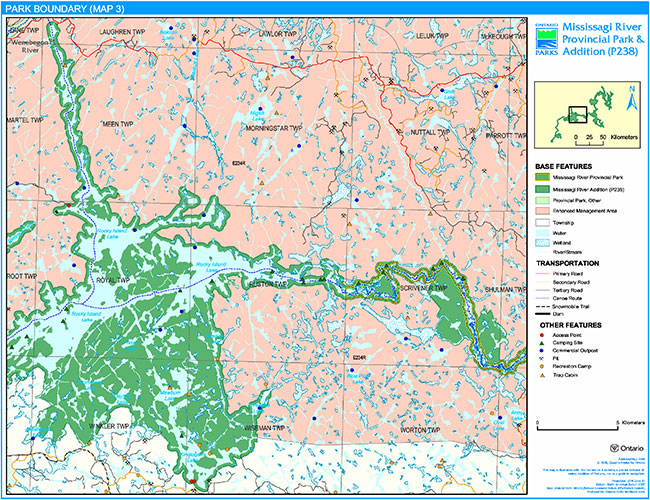 This is figure 2c park boundary map of Mississagi River Provincial Park.
