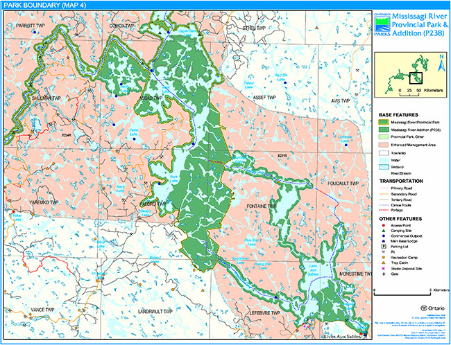 This is figure 2d park boundary map of Mississagi River Provincial Park.