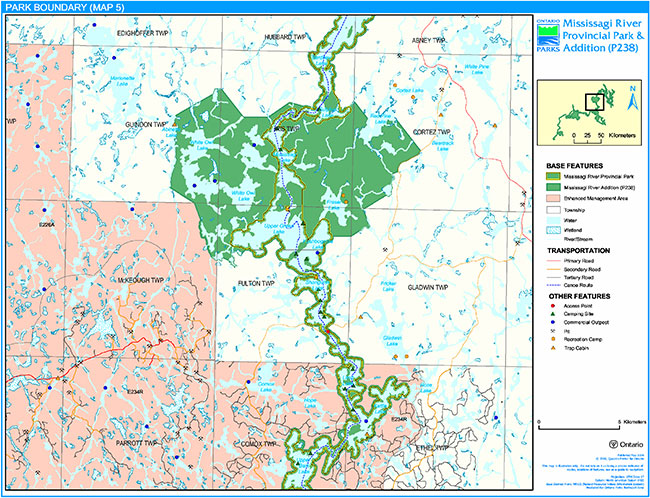 This is figure 2e park boundary map of Mississagi River Provincial Park.