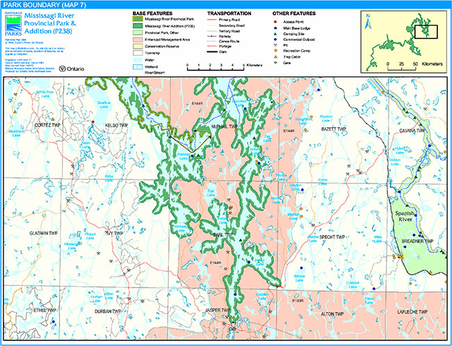 This is figure 2g park boundary map of Mississagi River Provincial Park.