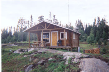 A photo showing a house in Mojikit Lake Conservation Reserve.