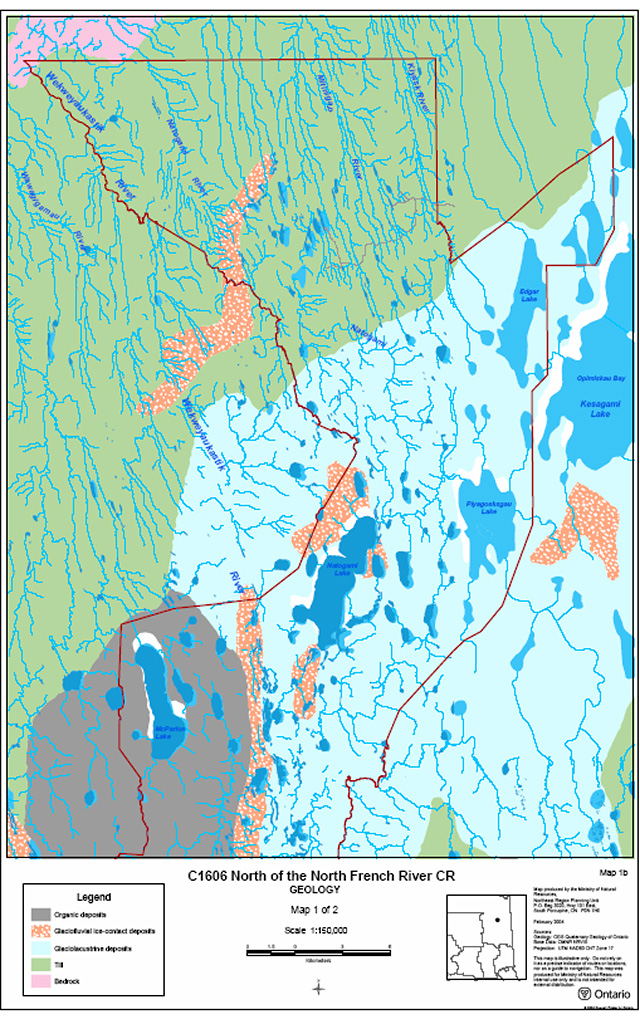 This is a map of  North of the North French River CR - Map 1 of 2