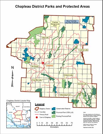 Map showing Nova Township Clay Plain Peatlands Conservation Reserve