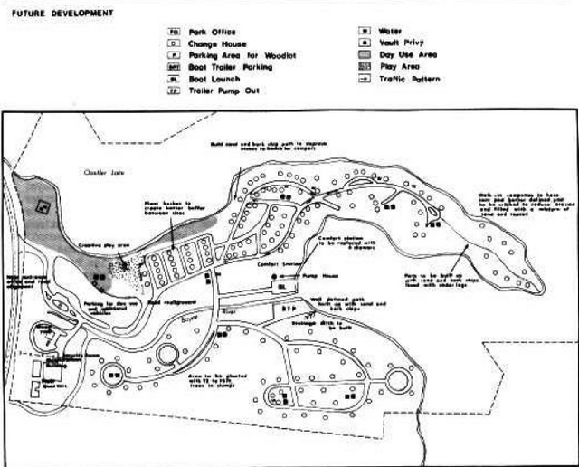This map shows future development in Oastler Lake Provincial Park