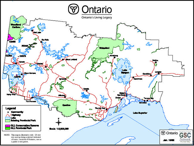 This map shows detailed information about Map of SCI sites within Kenora District- 2001/2002.