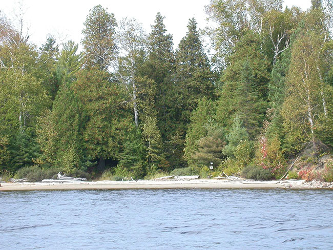 This photo shows One of several beaches found on Onaping Lake.