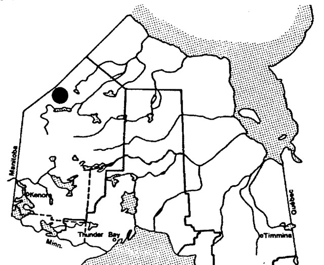 Regional setting map of Opasquia Provincial Park.