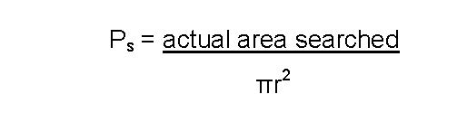 a formula for calculating the proportion area searched