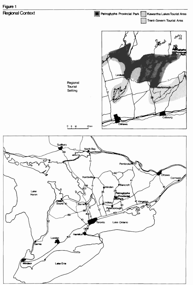 A map of the regional context of Petroglyphs Provincial Park
