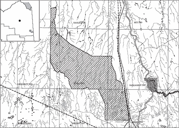 Image of an illustration map for Pinard Moraine Conservation Reserve area.