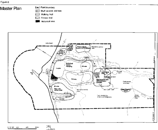 Map showing master plan of Point Farms Provincial Park
