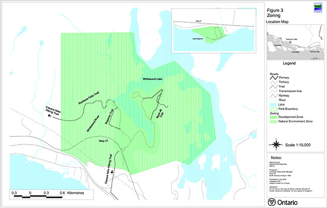 This map shows detailed information about Zoning in Rainbow Falls Park.